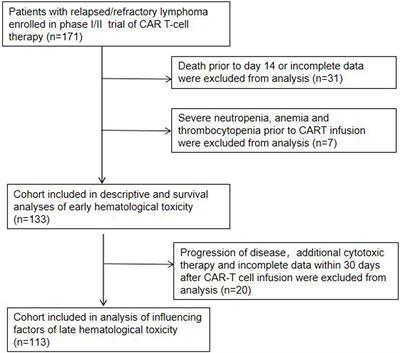 Cytopenia after chimeric antigen receptor T cell immunotherapy in relapsed or refractory lymphoma